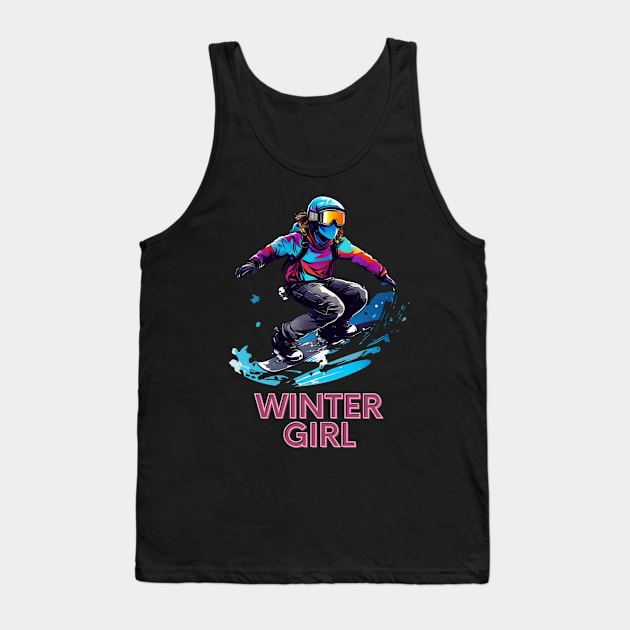 Winter Girl Snowboard Tank Top by MaystarUniverse